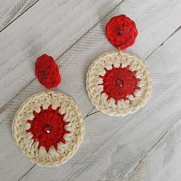 Gift For loved ones, Crochet Earrings Summer Earrings ☀️ - Picture 5 of 8
